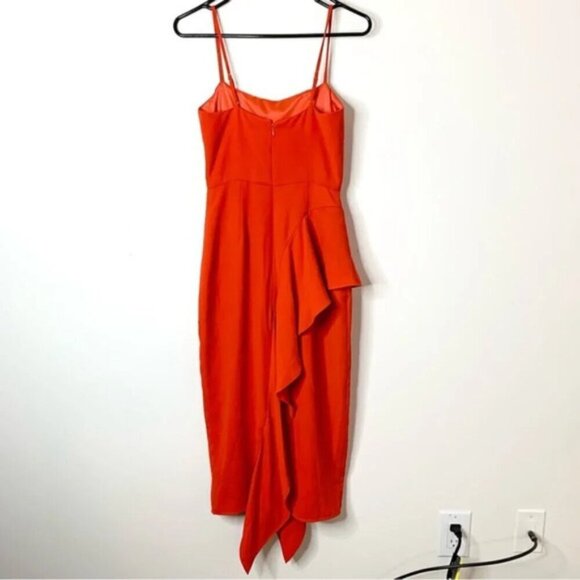 Revolve Lovers and Friends Cleo Midi Dress Bright Red Tiered Ruffles Size XS - Picture 13 of 14